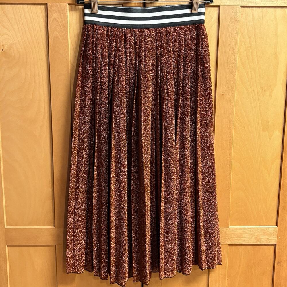 Gearge T Love Skirt Size Medium Womens Metallic Orange Made in Italy
